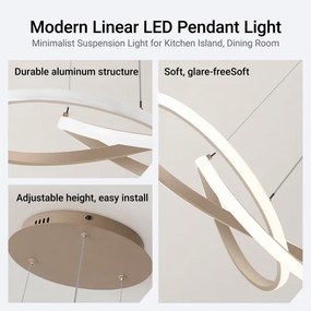Brilagi - LED, fényerőszabályozható kábeles függőlámpa INFINITY LED/55W/230V 50x50 cm bézs + távirányító