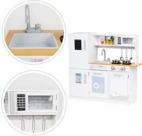 Fából készült gyermekkonyha led világítással + tartozékok