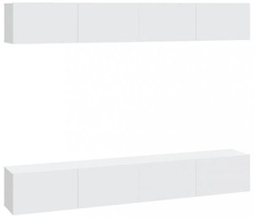 4 db fehér fali TV-szekrény 100 x 30 x 30 cm