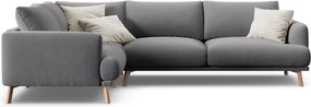 Szürke bársony sarokkanapé (bal oldali-L alakú) Naomi – Micadoni