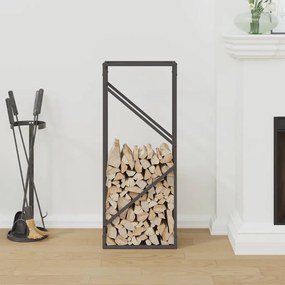 fekete hidegen hengerelt acél tűzifatároló 40x25x100 cm