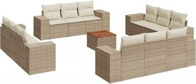 vidaXL 13 részes bézs polyrattan kerti ülőgarnitúra párnákkal