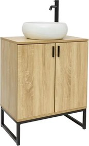 Ceramia Easy fürdőszobaszekrény mosdóval 60x73x36 cm világos tölgy fényes EASYUMDB5