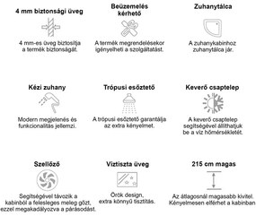 Aria hidromasszázs zuhanykabin balos beépítési oldallal