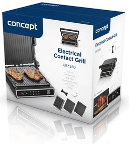 Concept ge3550 - Kontaktgrill 2000W/230V mit Temperatursensor, schwarz