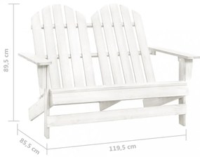 kétszemélyes tömör fehér fenyőfa kerti adirondack szék