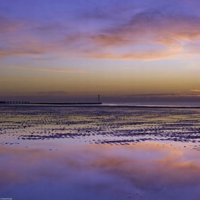 Poszter 30x30cm Napfelkelte a tengerparton, Assaf Frank