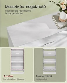 Cipős szekrény 3 lenyíló rekesszel, cipőtartó, 24 x 60 x 139 cm, felhőfehér