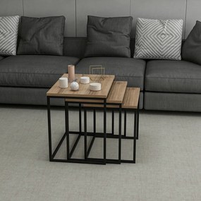Evia Walnut tárolóasztal, 3 db