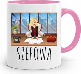 Rózsaszín Bögre Ajándék Boss Főnöknek fényképes nyomtatással