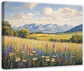 Vászonkép Mezei Virágok Rét Tájkép Hálószoba Nappali Konyha Vászon 40x30