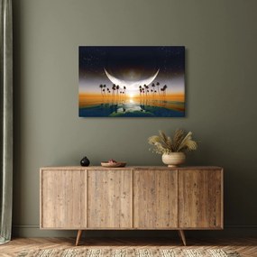 Kép - Hold a pálmafák felett (90x60 cm)