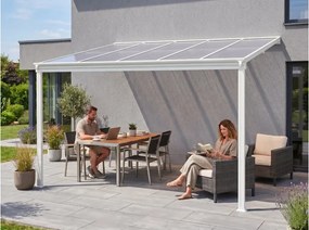 alumínium pergola LANITPLAST WALL 33 fehér + clear PC LG2085