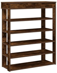 füstös tölgy színű szerelt fa cipőtartó 80x30x98 cm