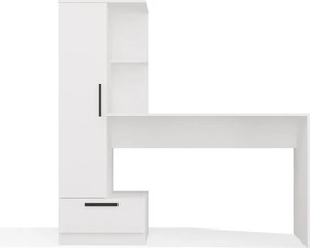 COSMO íróasztal, polcos szekrénnyel 143x50x140 cm, fehér