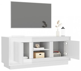 fehér magasfényű szerelt fa TV-szekrény 102x35x45 cm