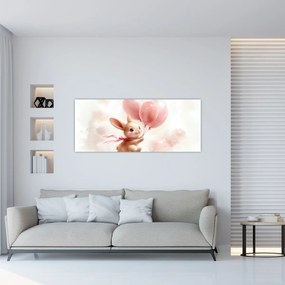 Kép - Nyuszi léggömbökkel (120x50 cm)