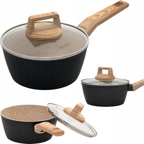 Serpenyő fedővel alumínium fazék márvány bevonattal 18 cm