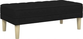 vidaXL pad párnával Fekete 113 x 57 x 39 cm szövet