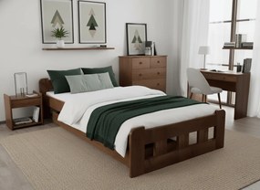 Naomi magasított ágy 120 x 200 cm, tölgyfa Ágyrács: Lamellás ágyrács, Matrac: Matrac nélkül