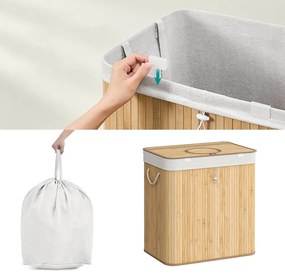 Bambusz szennyestartó kivehető hálóval