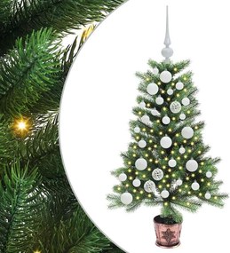 vidaXL Karácsonyfa 150 LED-del állvánnyal Zöld 90 cm PE