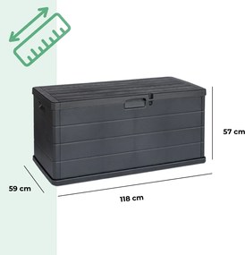 ALPHA tárolódoboz, 340L, 118x59x57cm, antracit I.P.A.E-Progarden