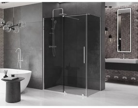 Mexen Velar, zuhanykabin tolóajtóval 140 x 75 cm, 8mm szürke üveg, króm, 871-140-075-41-01