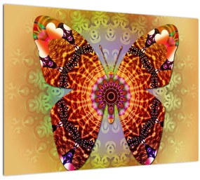 Kép - etno pillangó (üvegen) (70x50 cm)