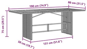 9 részes fekete polyrattan kerti bisztrógarnitúra párnákkal