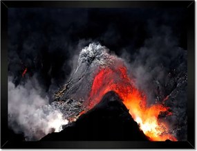 Poszterek keretben 40x30 Vulkánkitörés láva por