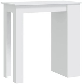 Fehér szerelt fa bárasztal tárolórekesszel 102 x 50 x 103,5 cm