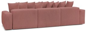 Világos rózsaszín kordbársony sarokkanapé Voltaire – Bobochic Paris
