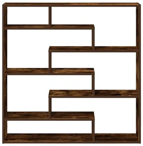 füstös tölgy színű szerelt fa fali kockapolc 7 rekeszes színű