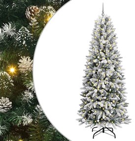 Műkarácsonyfa LED -es lámpákkal Fehér 240cm PVC