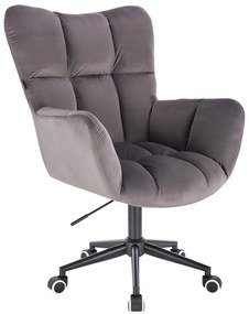 HR650K Grafit modern velúr szék fekete lábbal