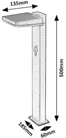 Rabalux 77079 - LASSET LED 4,4W/3,7V IP54 kültéri napelemes lámpa, antracit