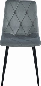 AKCIÓ Szürke bársony étkezőszék LIBRA fekete lábakkal II. osztály