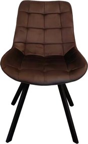 Étkezőszék, sötétbarna Velvet szövet/fekete, SAMIRA