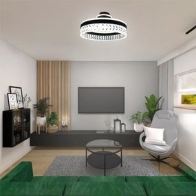 LED Dimmelhető felületre szerelhető csillár LED/75W/230V 3000-6500K fekete + távirányítás