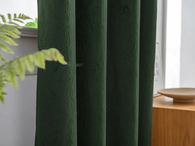 Sötétítő függöny DUNES VELVET 140x250 cm, sötétzöld Felfüggesztés: Fém gyűrűk