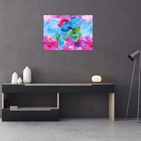 Kép - Színes hullámok (üvegen) (70x50 cm)