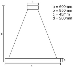 LED állítható fényerejű csillár kábellel LED/70W/230V 3000-6500K + DO