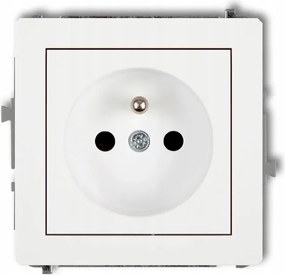 Elektromos fali aljzat földelt 2P+Z fehér matt Karlik