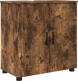 vidaXL Fürdőszoba Székény Füstölt tölgy 61 x 35 x 64 cm Faanyag & Fém