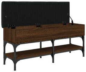 barna tölgy színű szerelt fa cipőtároló pad 102 x 32 x 45 cm