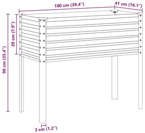 barna acél kerti növénytartó 100 x 41 x 90 cm
