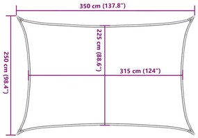 fehér HDPE napvitorla 160 g/m² 2,5 x 3,5 m