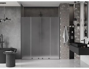 Mexen Velar Duo, tolózuhanyajtó nyitáshoz 170 cm, 8 mm-es matt üveg, polírozott grafit, 871-170-000-32-95