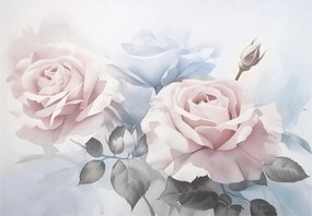 Flizelin fotótapéta Rózsa pasztell akvarell romantikus 300x210 +ragasztó
